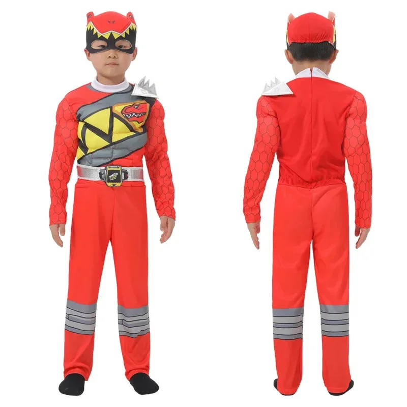 72th Anime Dinosaur Team Red Dino Charge Ranger Cosplay Baby Kid Child Power Superhero Birthday Party Canival Halloween