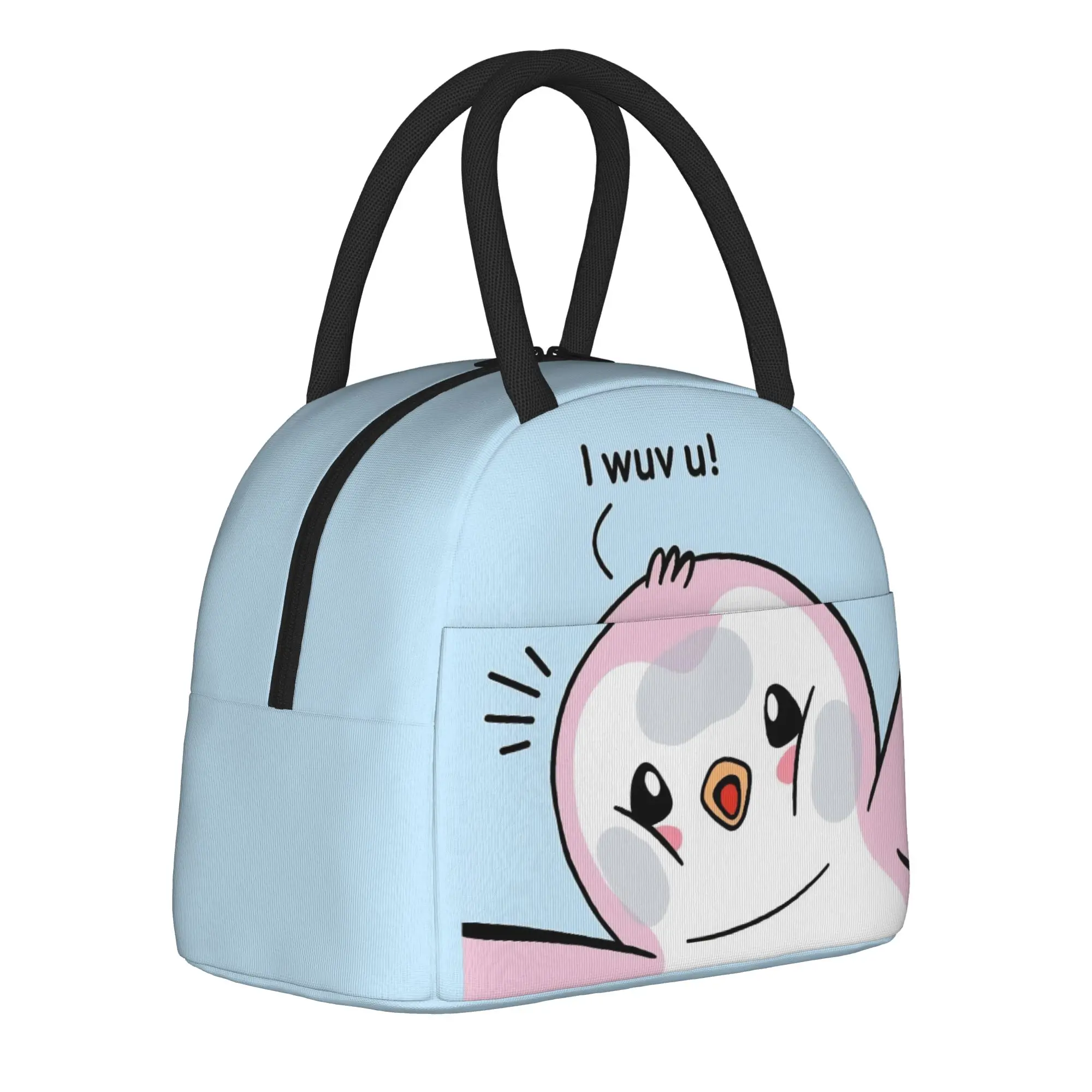 P-Pudgy Penguin Insulated Lunch Bags Leakproof I Wuv  u Meal Container Thermal Bag Lunch Box Tote College  Outdoor Men Women