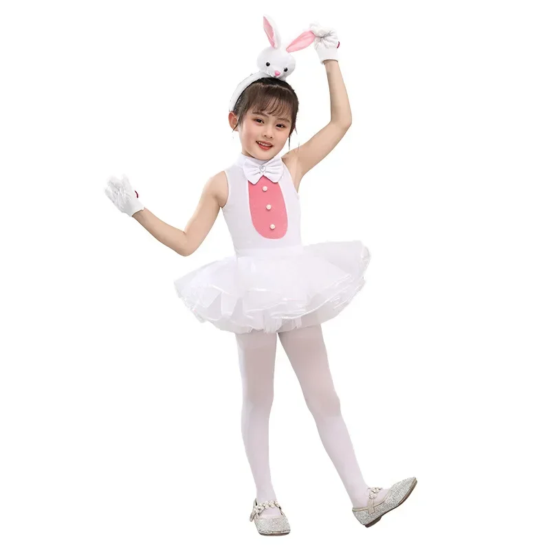 

Kid Girls Pink Bunny Rabbit Tutu Dress with Accessories Headband Girls Birthday Party Cosplay Costume Halloween Christmas Outfit