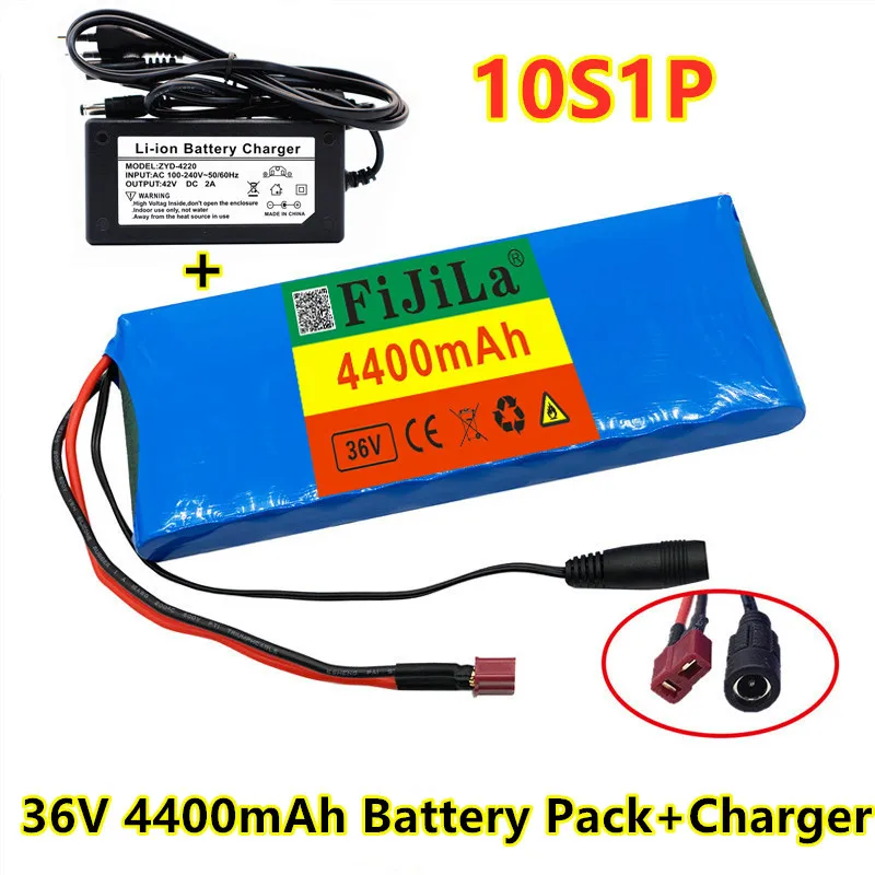 

100%novo36v4400mah10s1p18650bateriadeíonlítioebikecarroelétricobicicletascootercinto20abms500w + 42v 2a carregador