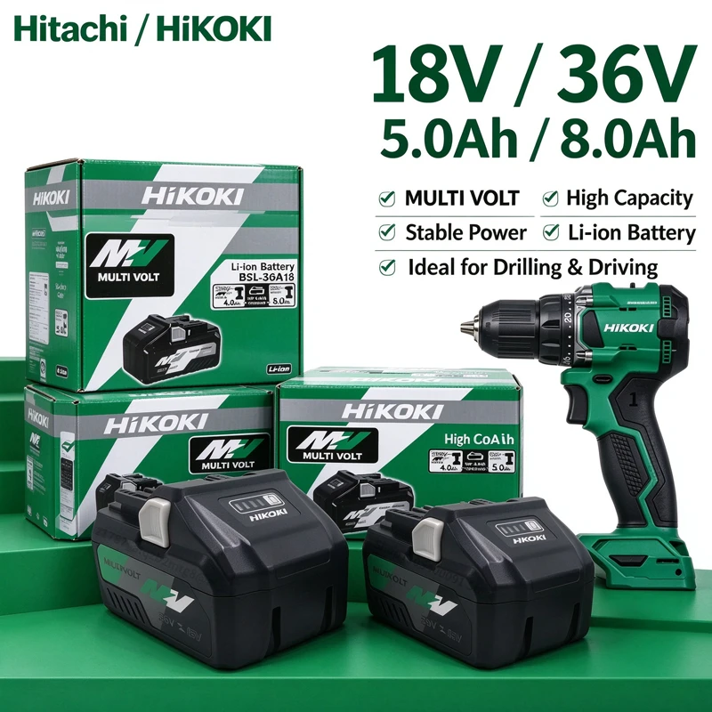 Genuine HiKOKI 18V 8.0Ah /36V 5.0Ah Multi‑Volt Lithium Battery BSL36B18,Multi‑Layer Safety Guard for Workshop Farm Outdoor Jobs