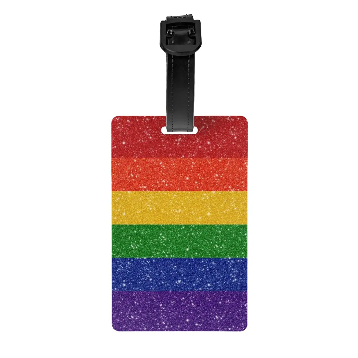 Faux Glitter Rainbow Pride Flag Luggage Tag for Suitcases Fashion LGBT Gay Lesbian Baggage Tags Privacy Cover ID Label