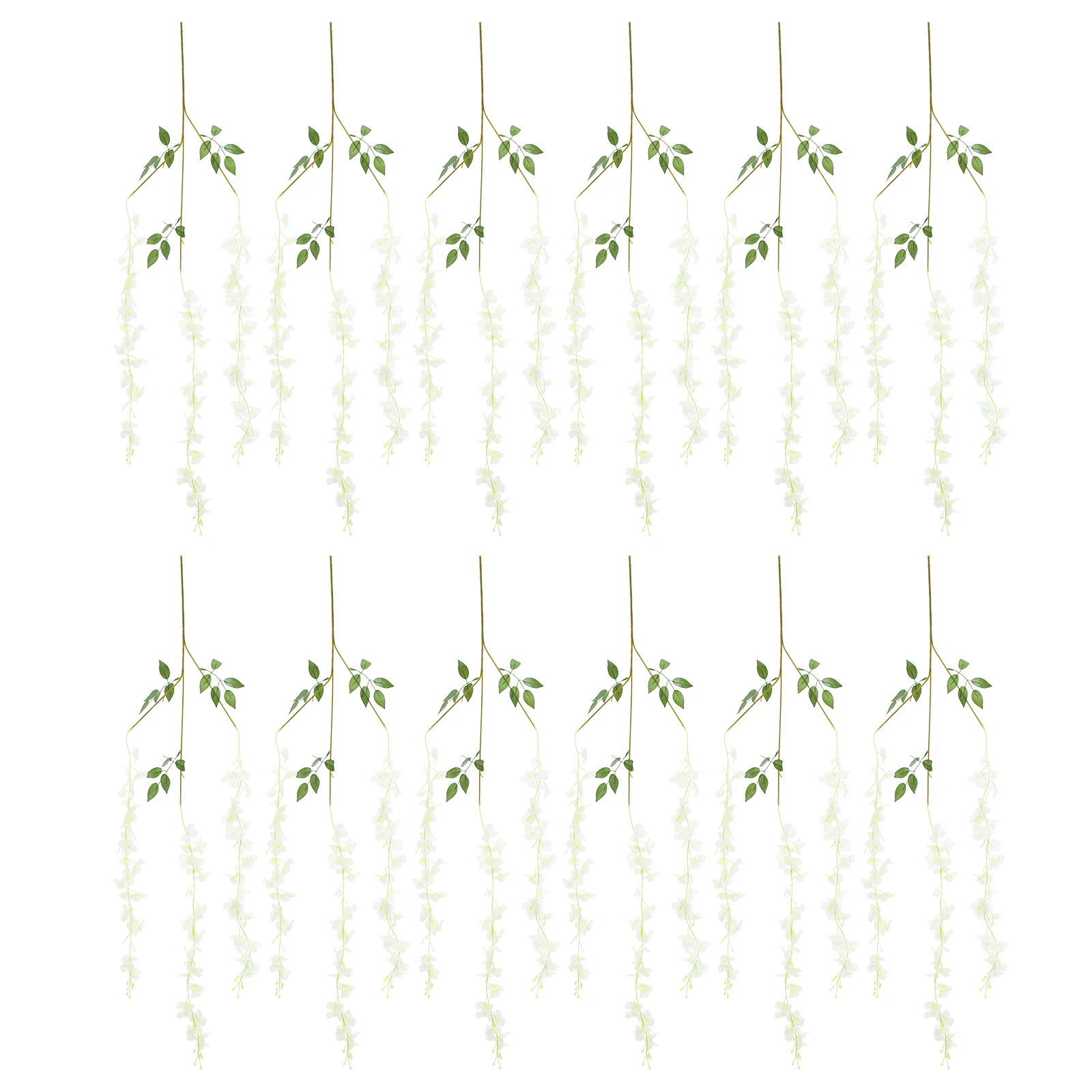 

12 Pcs Wisteria Flower Artificial Silk Wisteria Branch Hanging Silk Decor Fake Vine Home Office Outdoor Decor