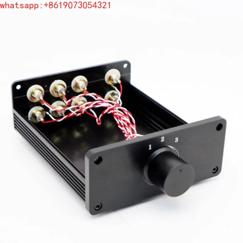 Home audio 3 in 1 out audio input selection switcher power amplifier pre-signal switcher aluminum alloy version