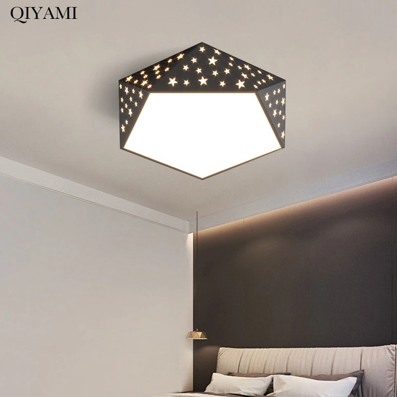 

Modern Creative Hollow Star LED Ceiling Lights For Bedroom Living Room Study Corridor Balcony Home Deco Lighting Dimmable Lamps