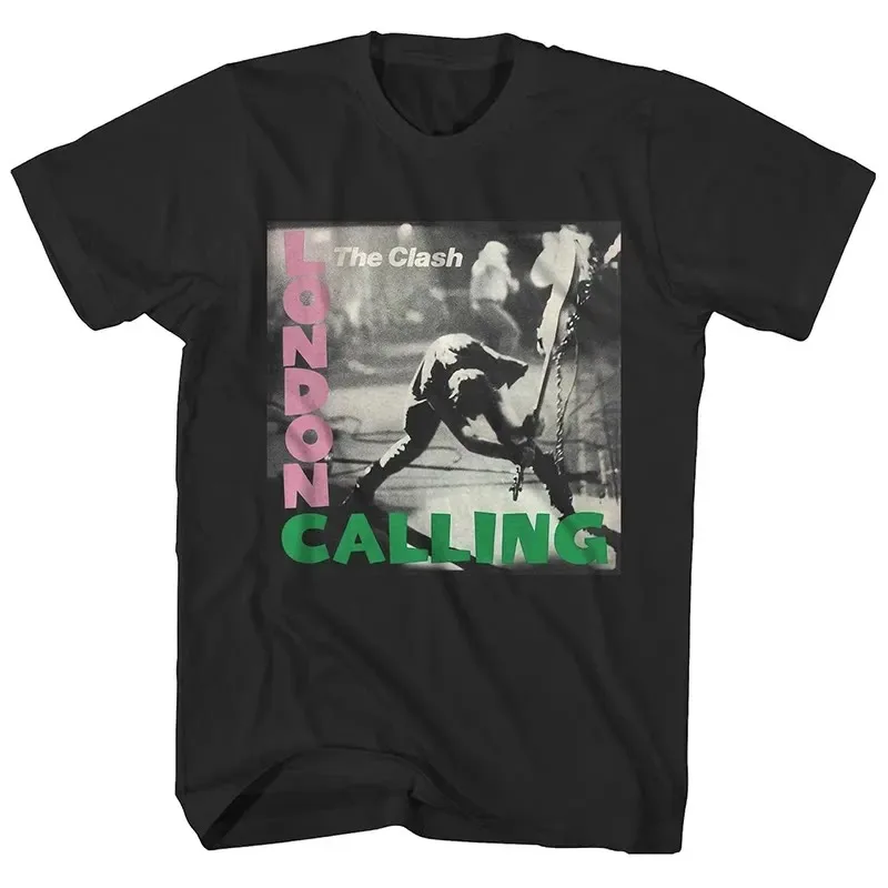 The Clash Band - London Calling - Guitarist's Guitar Case Rock Band Street Short-sleeved T-shirt Suitable for Both Men and Women