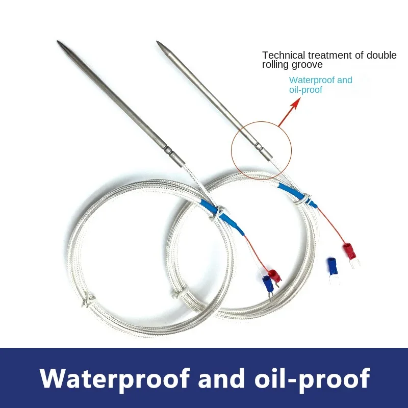 Imagem -04 - Ntc Pt100 Pt1000 Class a Temperature Sensor 4x100 mm Needle Tip Wire Shielded Cabo 18m Meter Food Grade Stainless Steel Sus304