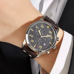 Aviator Chronograph Watch Clock Pilot Chronograph Stopwatch Flight Japan Movement JS05