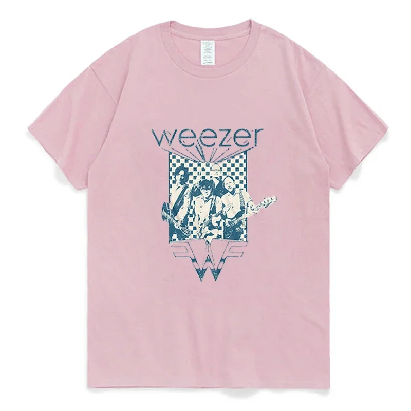 Weezer Tshirt Vintage Harajuku Tshirt Women Short Sleeve Casual Fashion O-neck Tops Trend Streetwear Tee Tops