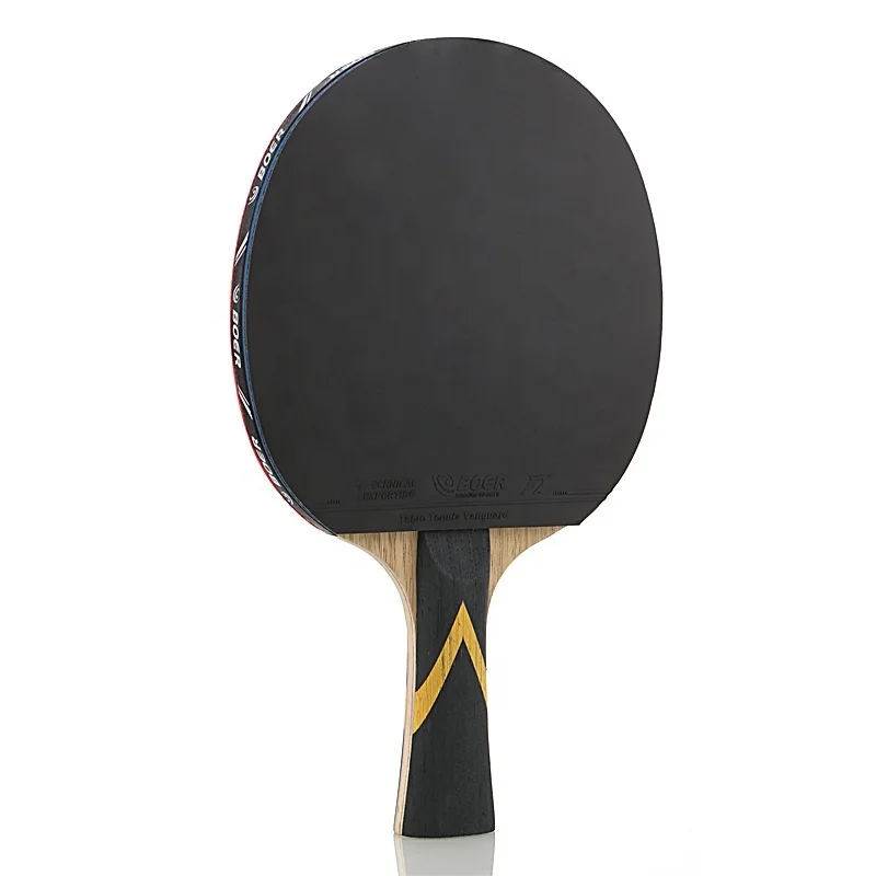 5 Stars Table Tennis Racket 7 Ply Carbon Fiber Ping Pong Racket Pimples-in Rubber Professional Table Tennis Paddle Bat With Bag