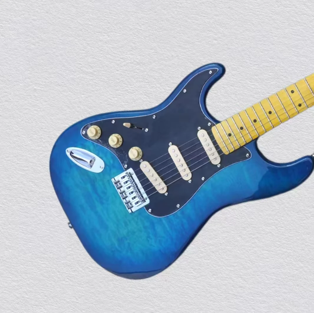 

Left Hand 6 Strings Blue SSS Pickups Electric Guitar 22 Frets