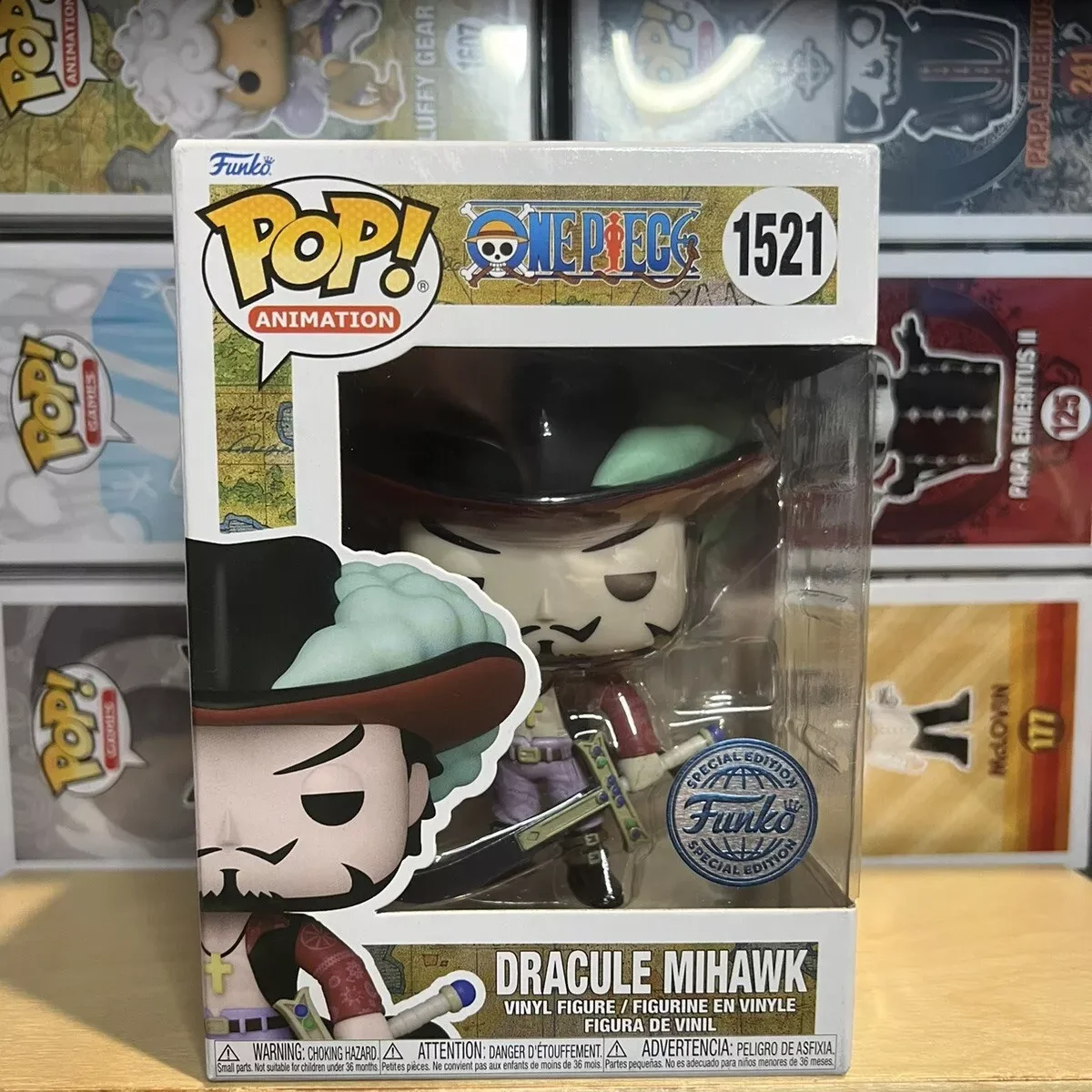 

One Piece Dracule Mihawk # 1531, фигурка Funko Pop, экшн-фигурки, коллекционная ограниченная серия, модель игрушки, детские игрушки, подарок