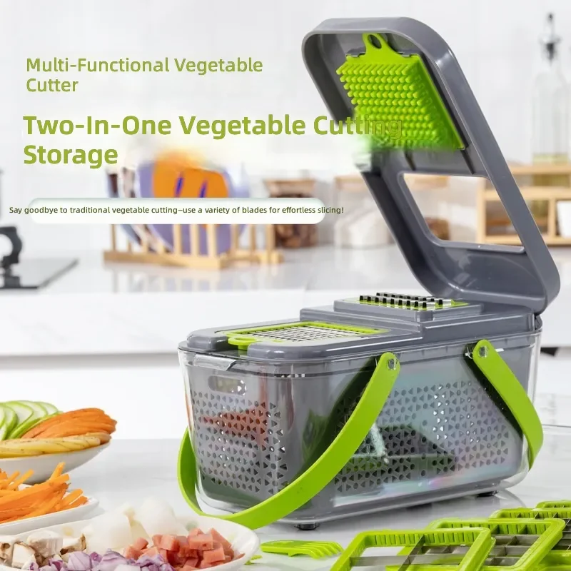 for Kitchen Multi-functional Vegetable Cutter Slicing Planer Onion Potato Dicer Cutting Vegetable 22-piece Set Patented