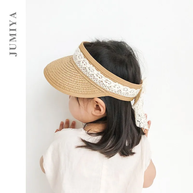 Summer Children\'s Fashion and Trend of Everything Casual Girls Baby Outing Beach Sunshade Sun Protection Lace Empty Straw Hat