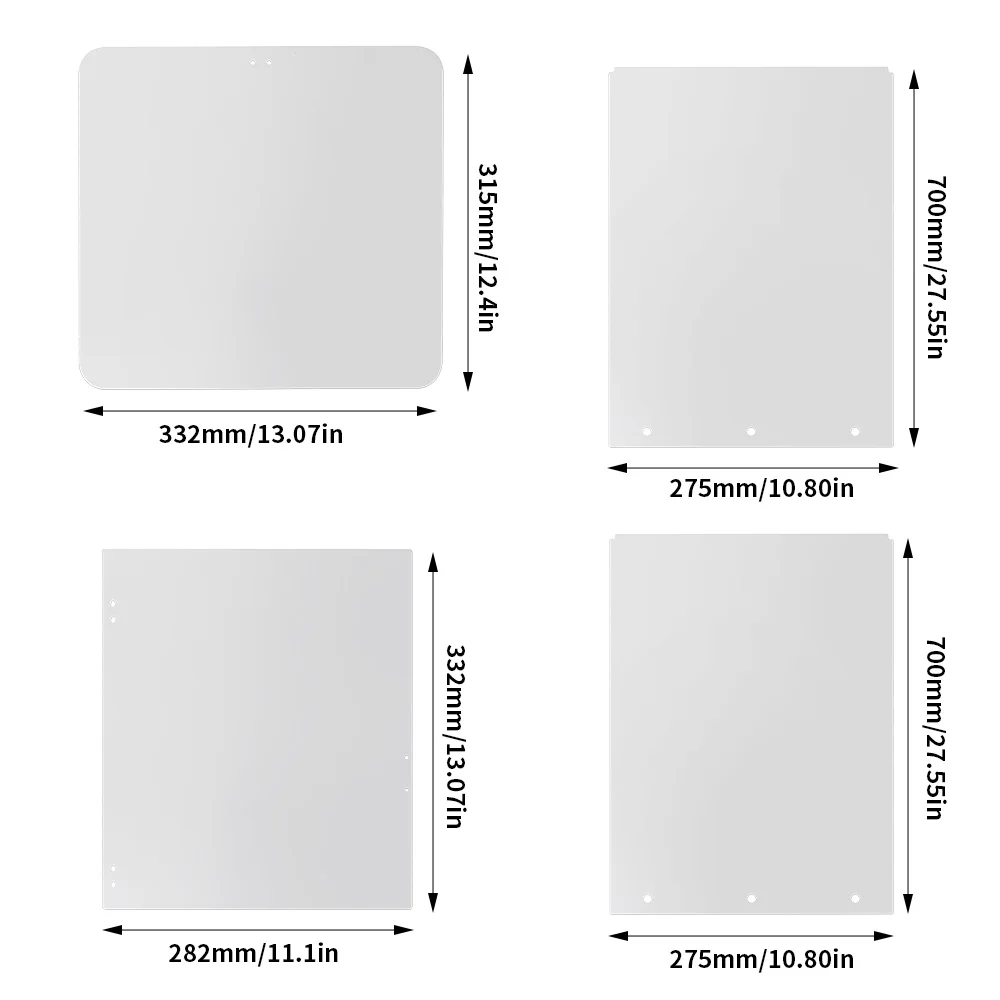 Imagem -05 - Folha do pc do Policarbonato Claro para a Impressora 3d Kit do Painel do Cerco Acessórios Faça Você Mesmo Flashforge Aventureiro 5m Ad5m mm