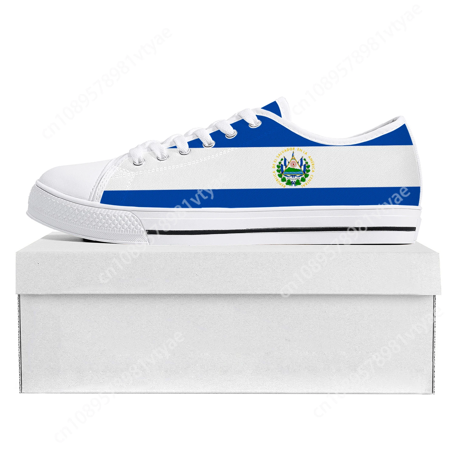 El Salvador Flag Low Top High Quality Sneakers Mens Womens Teenager Canvas Sneaker Prode Casual Couple Shoes Custom Shoe