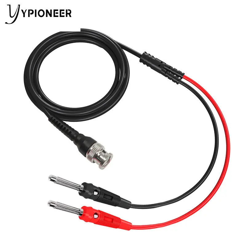 YPioneer-كابل توصيل ذكر P1008A BNC Q9 إلى مزدوج 4 مللي متر ، قابس موز قابل للتكديس ، اختبار كهربائي 120 سنتيمتر