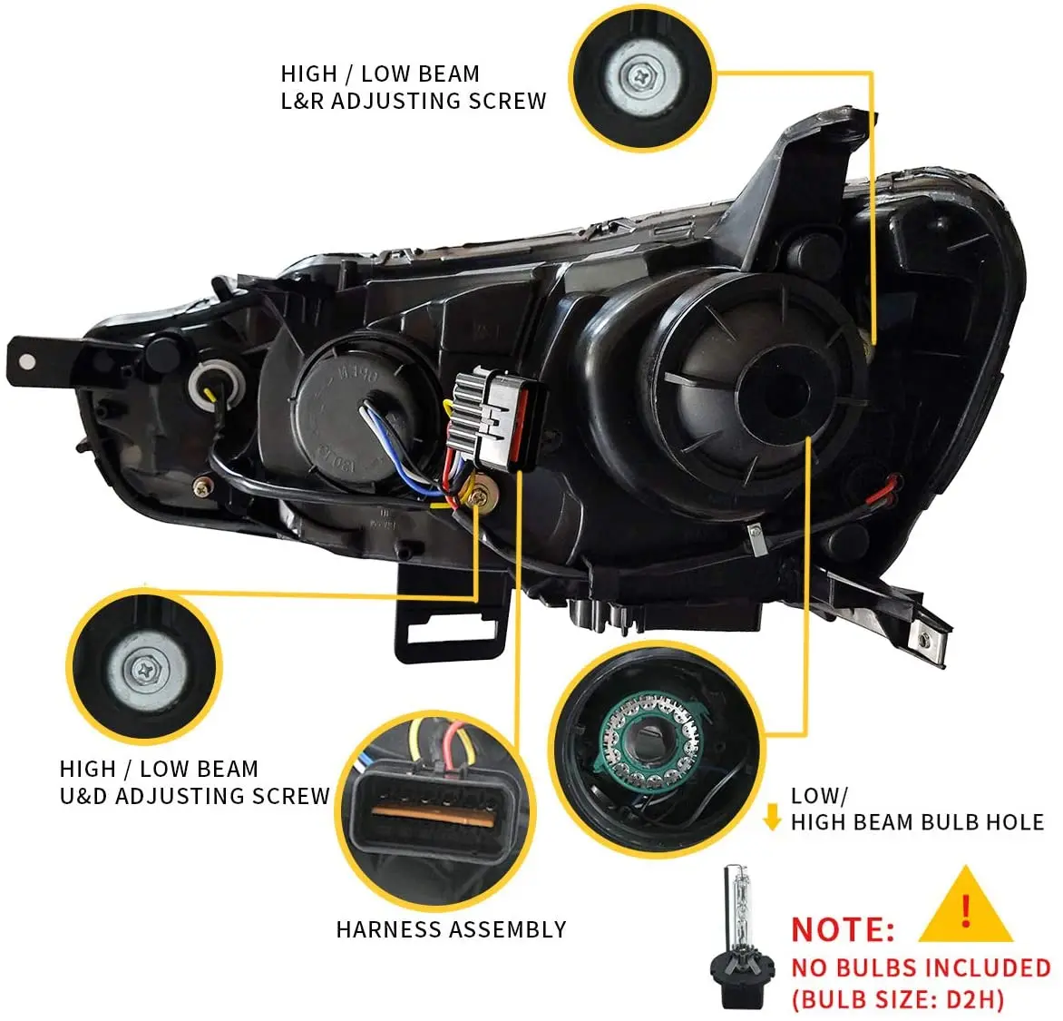 LED Headlights Assembly for Mitsubishi Lancer EVO X  2008 -2020 Headlamp Assembly with DRL Sequential Turn Signal