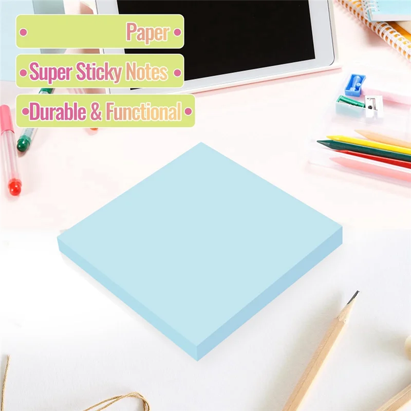 12 Piece Super Sticky Notes Morandi Colors, Bulk Pack Superior Stickiness Eco-Friendly, Portable, Perfect