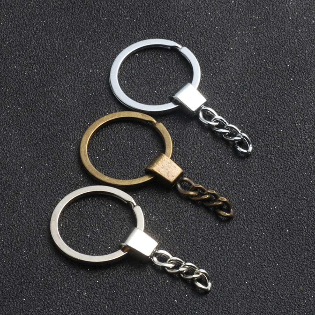 10/50/100pcs Key Chain Key Rings Long Round Split Keychain Keyrings DIY For Jewelry Making Keychain Accessories Wholesale