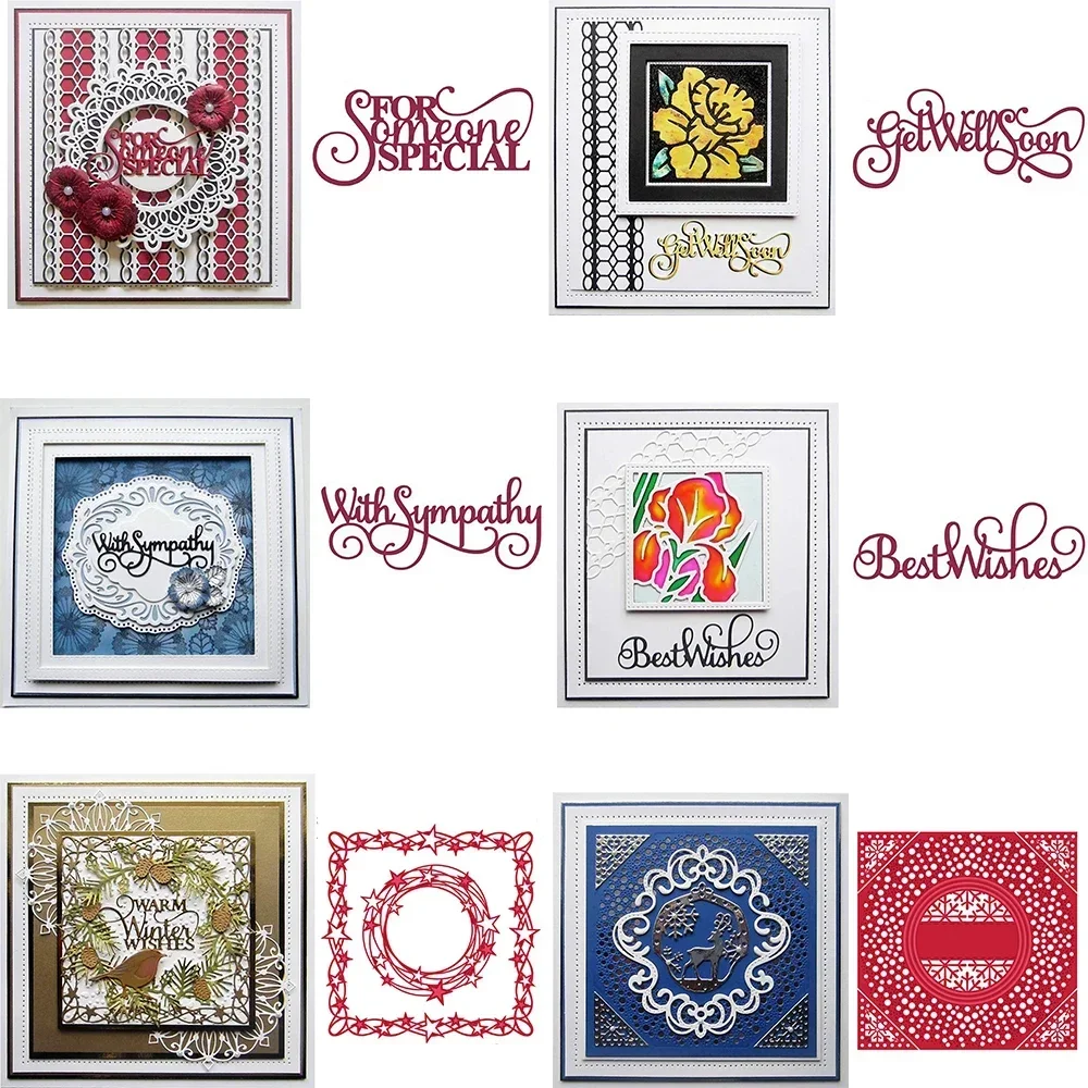 Gute Besserung mitfühlenden Grüßen Metall-Stanzformen Sternkranz Schneefall-Stanzformen für DIY Scrapbooking Karten Basteln