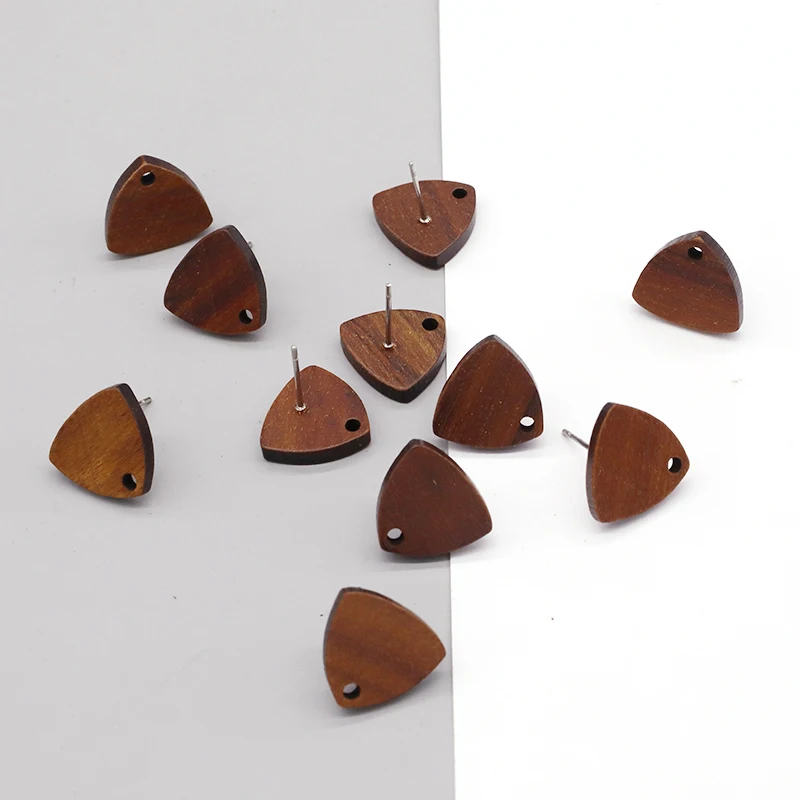 10pcs Vintage Irregular Triangle Wood Earring Findings DIY Retro Earrings Eardrop Charm Connector Accessory Supplies For Jewelry