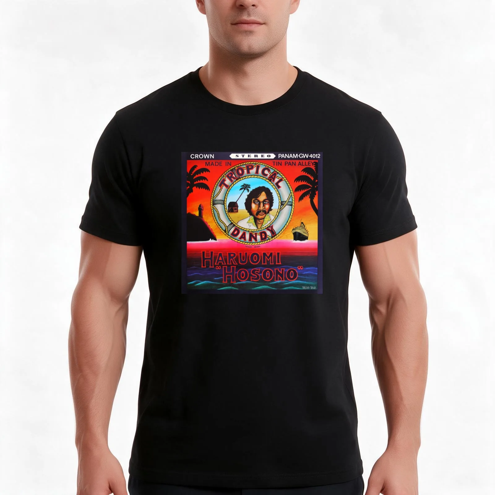 Haruomi Hosono - tropical dandy (1975) T-Shirt, Summer Casual Cotton Tee, Oversized Streetwear Tops, Vintage Graphic Print