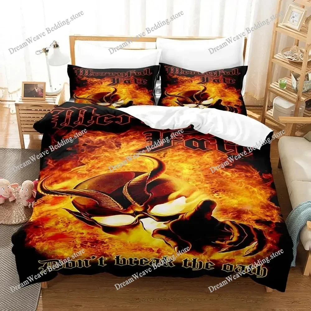 

3D Print Mercyful fate Bedding Set Duvet Cover Bed Set Quilt Cover Pillowcase Comforter king Queen Size Boys Adult Bedding Set