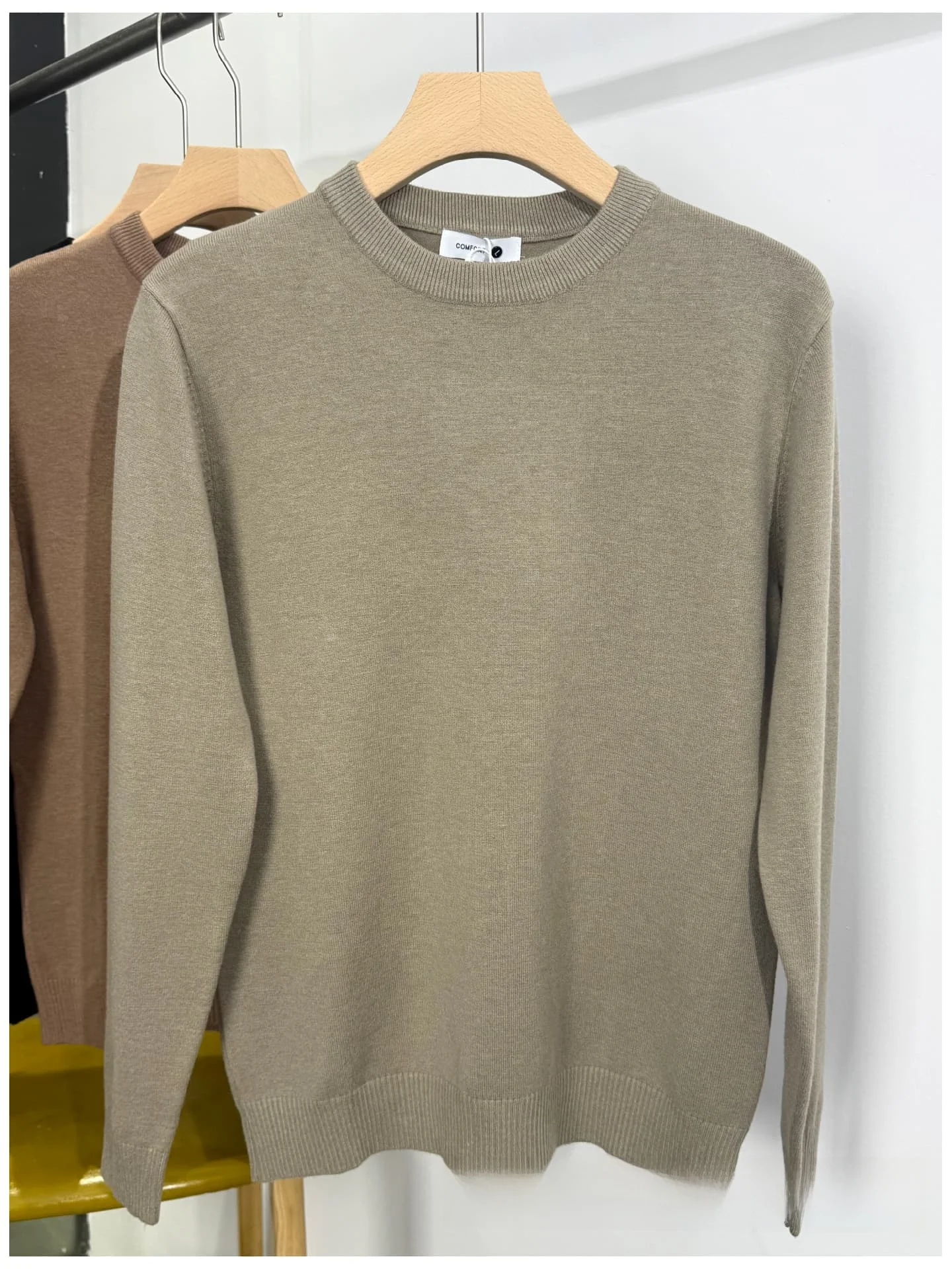 

Autumn Winter Knitted Long Sve round Ne Sweater Casual Loose Fit Men's T-irt Sle Thermal Comfortable Breathable Poly...