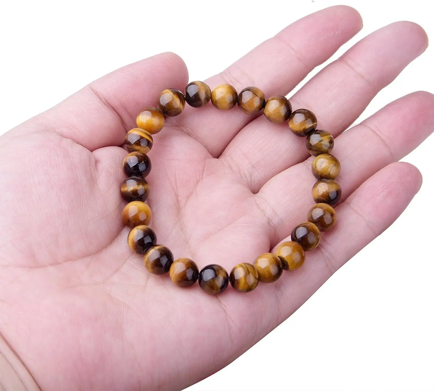 WRCXSTONE Natural 8mm Gorgeous Semi-Precious Gemstones Heali Tiger eye