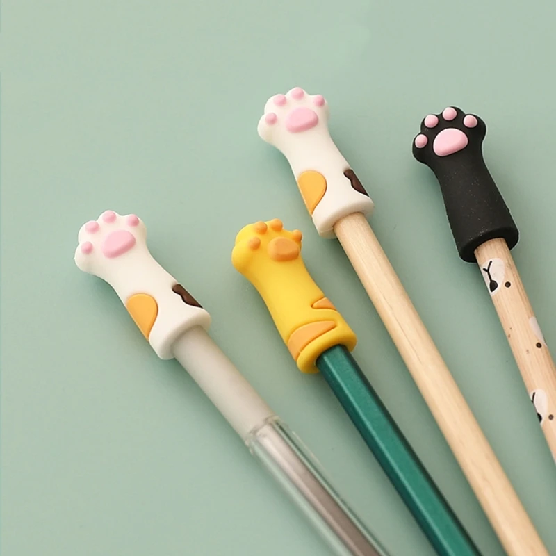 3Pcs Silicone Pencil  Animal Pencil  Cat Paw Pencil  Clip on Pencil for Kid Student Game Reward