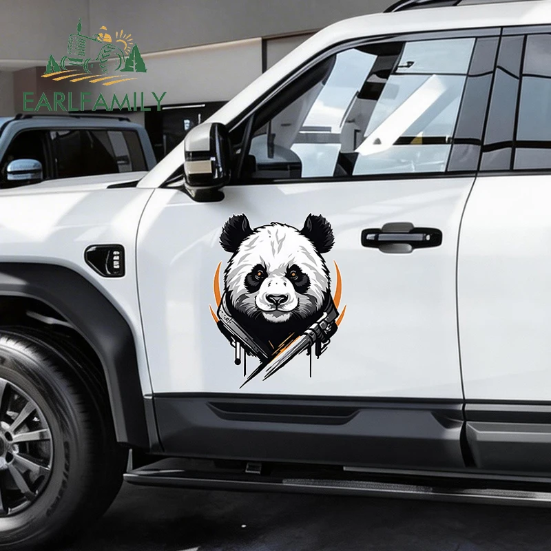 

EARLFAMILY 43 см Наклейка на автомобиль с медведем-персонажем, виниловая, водонепроницаемая, для кемпера, грузовика, мотоцикла, гоночных автомобилей, аксессуары для окон автомобиля