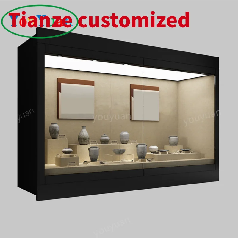 (customized)Antique italian display cabinet showcase museum exhibition showcase with led glass museum display cases