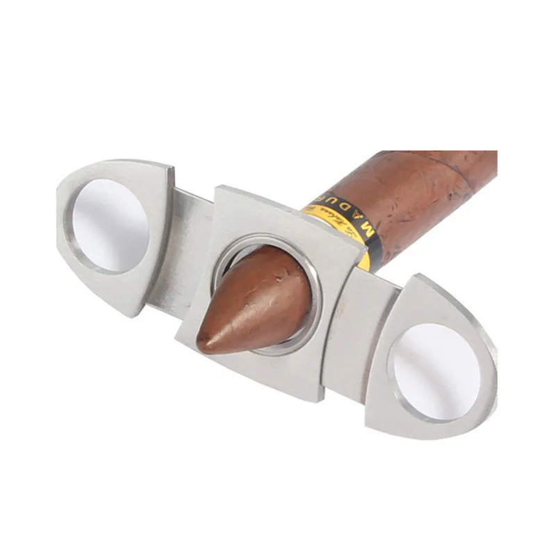 Stainless Steel Cigar Cutter Classic Double Blades Cutter Guillotine Cigar Scissors