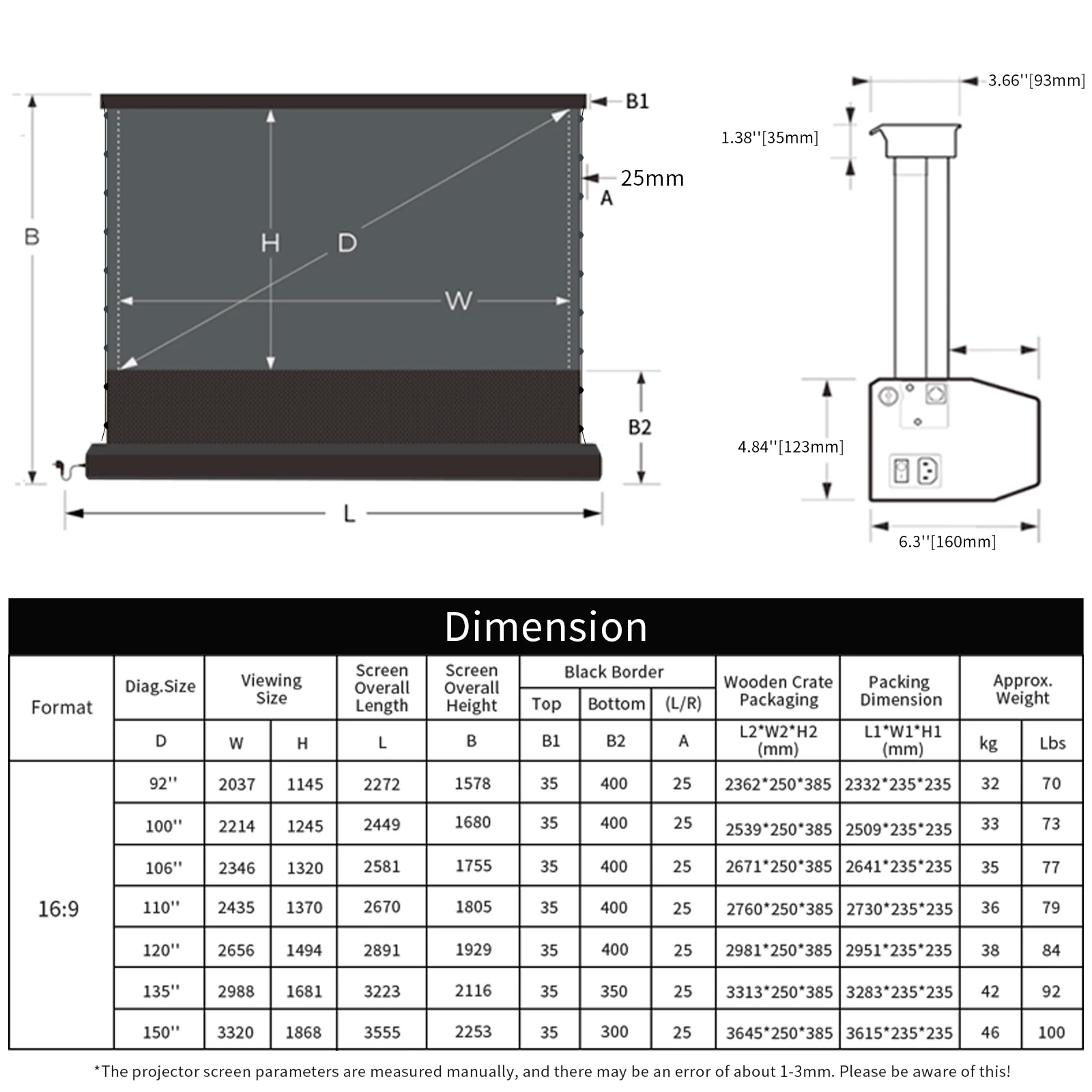 Factory Direct 72"~120" T-Prism Ultra Short Throw 4K Ambient Light Rejecting Motorized Floor Rising Projector Screen Home Cinema