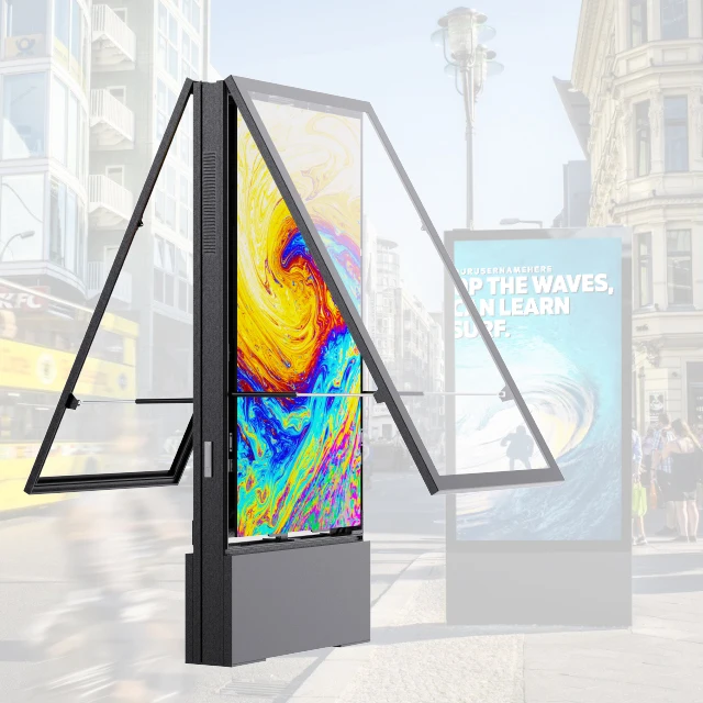 Двусторонний экран дисплея Водонепроницаемый рекламный плеер Открытый плакат с цифровыми вывесками