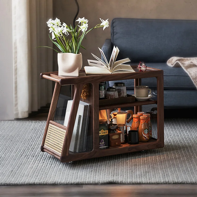 Solid wood sofa side, trolley sofa side cabinet side cabinet