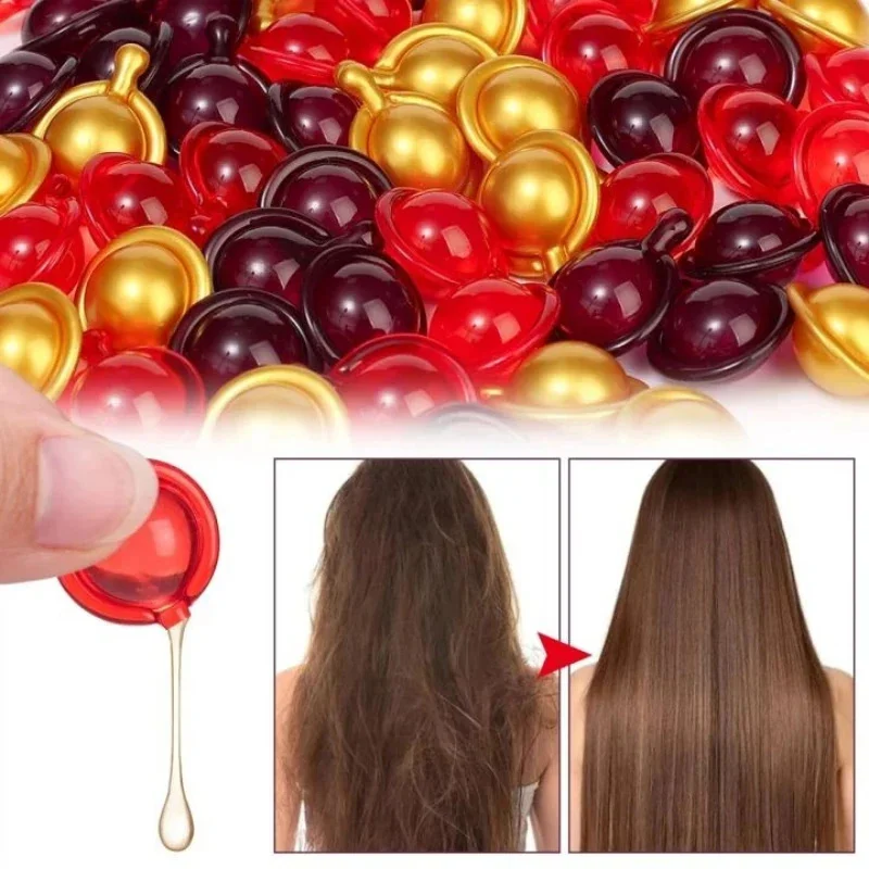 Cápsula de vitamina para el cabello, aceite de queratina para el cuidado del cabello, Anti pérdida de cabello, reparación de cabello dañado, cabello