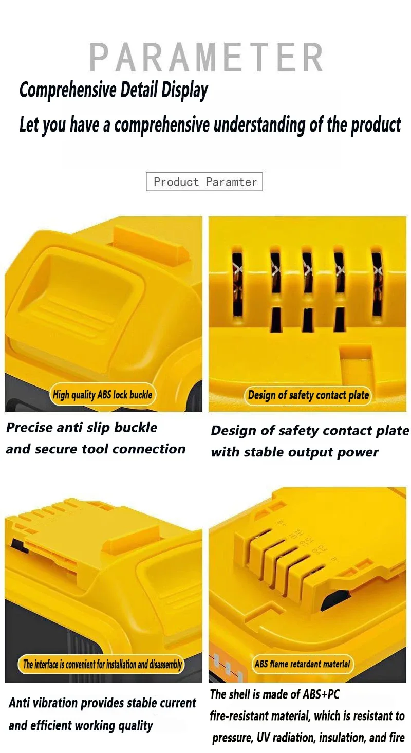 New 100% Original 6.0-12.0Ah 20V for Dewalt Power Tool Battery DCB206 20V  Battery DCB206 20V Battery DCB205 DCB204-2 DCB200