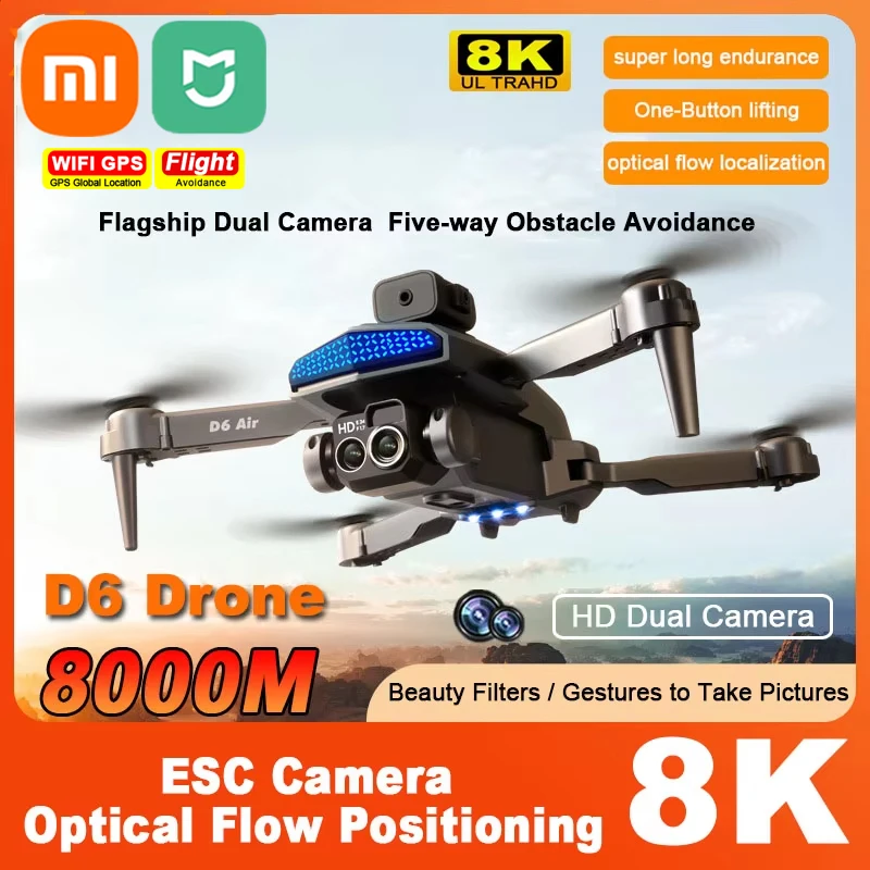 

Xiaomi Mijia D6 Drone Obstacle Avoidance Optical Flow Position Aerial Photography RC Foldable Quadcopter for Adult Child Toys