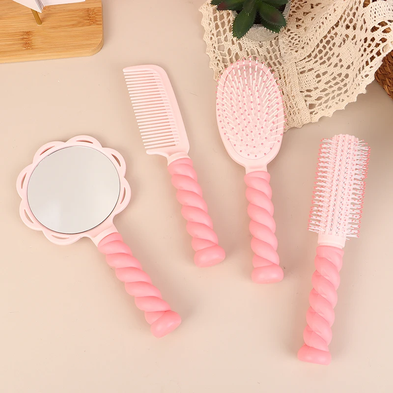 1/4pcs Portable Cute Air Cushion Comb Mirror Set Anti Static Airbag Comb And Mirror Home Hair Styling Tools For Ladies