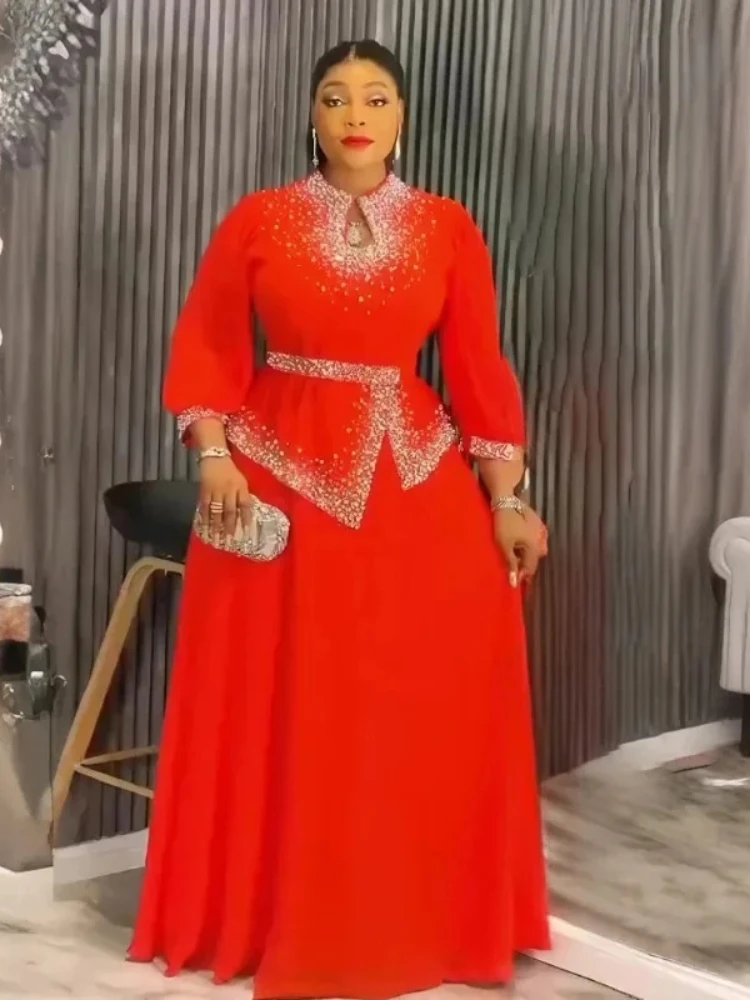 

Dashiki Diamond Свадебное вечернее платье Элегантное мусульманское платье макси в Турции размера плюс Африканские вечерние платья для женщин 2025 Новая мода