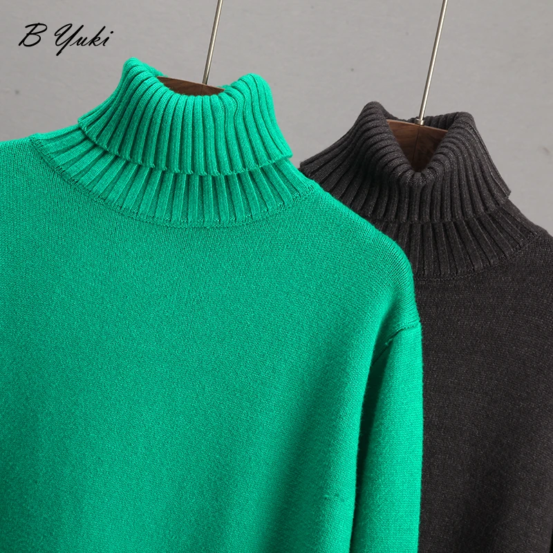 Blessyuki Oversized Cashmere Turtleneck Knit Pullovers Dress Women Winter Casual Solid Warm Sweater Dress Female Elegant Dresses