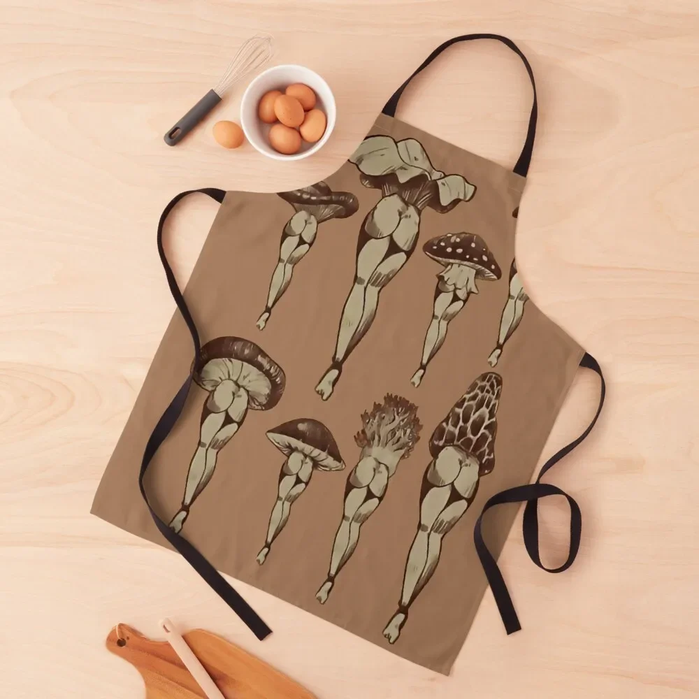 

Cute sexy mushroom art Apron christmas 2024 Salon for women with pocket Kitchen New 2022 Year Apron