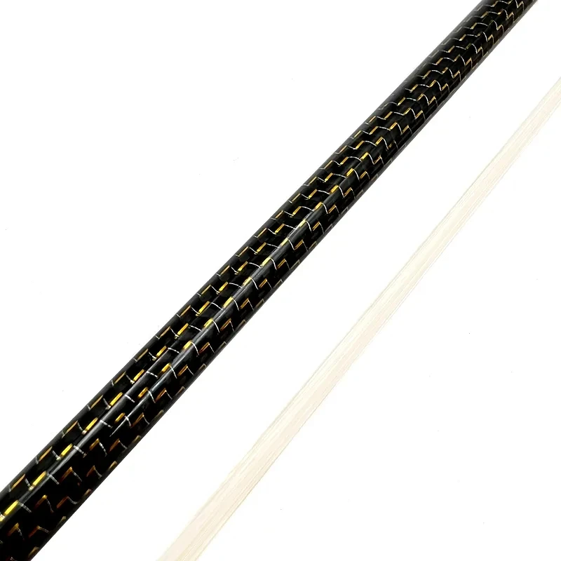 1pcs best professional Gold Silk Braided Grid Carbon Fiber 4/4 Violin bow Fiddle Bow, white horesehair black horsetail