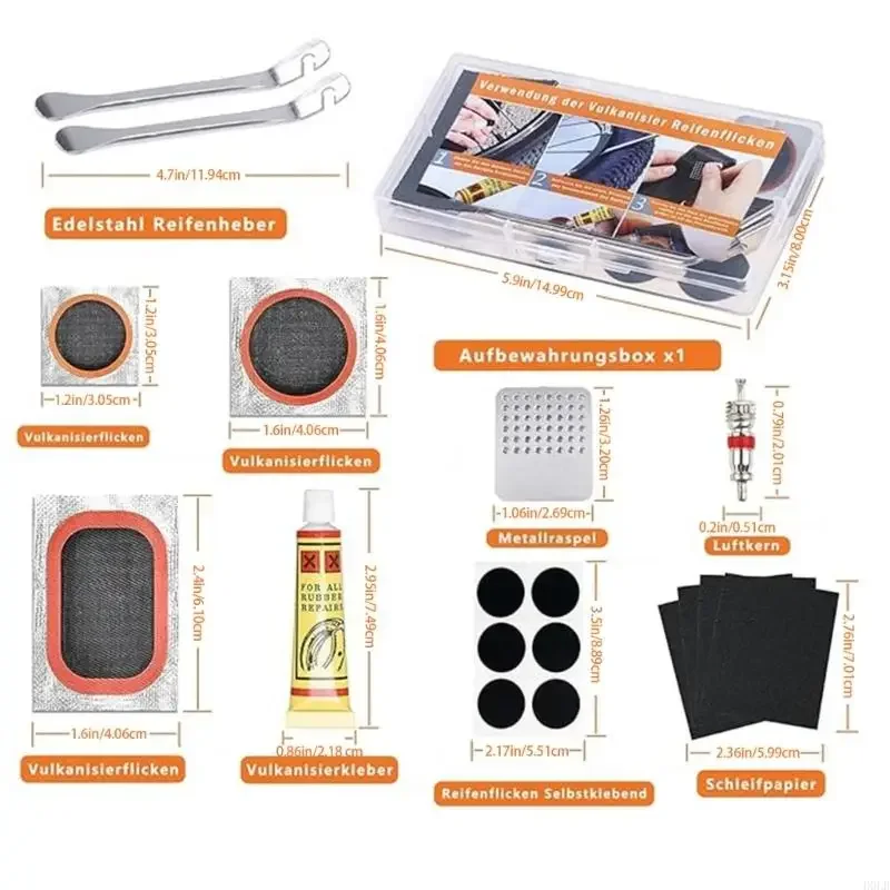 Portable Bike Tire Repair Kits with Bike Tire Levers, Rubber Patches Bicycles Inner Tube Puncture Patches Repair Tool 2030 image 6