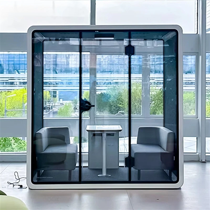 Double Person Aluminum Alloy Soundproof Booth Movable Acoustic Office Pod Customized Size With Smart Ventilation System