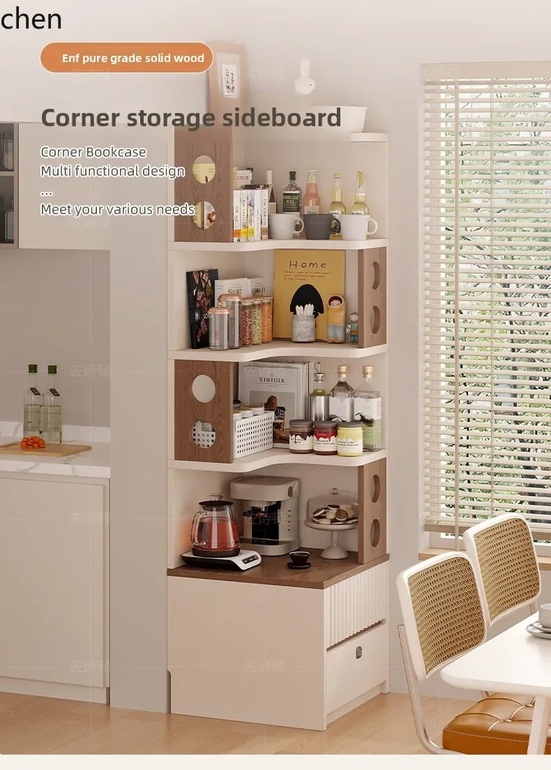 dining table shelf dining side cabinet floor to wall kitchen multi-functional triangular display cabinet
