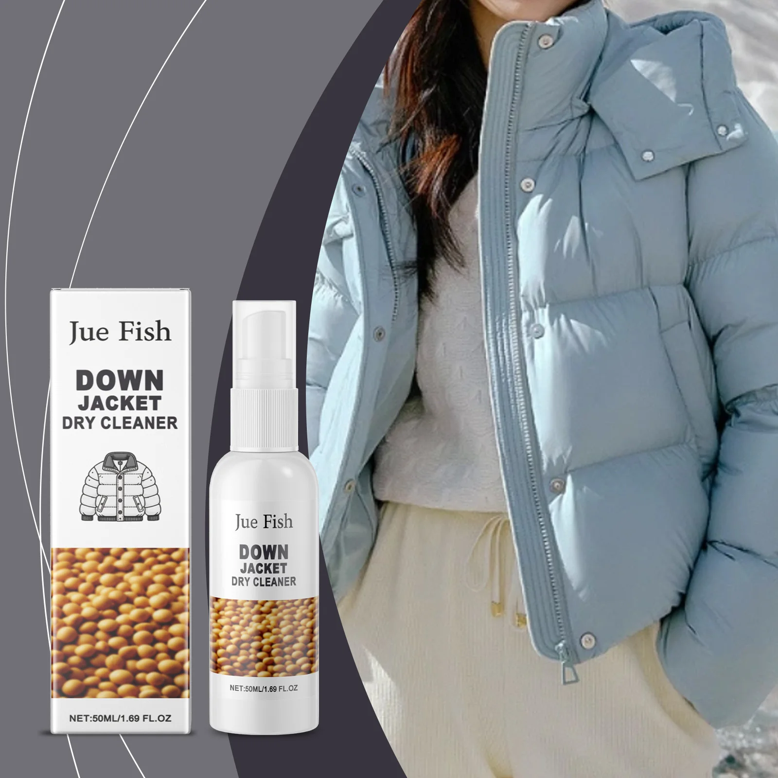 Down Jacket Dry Cleaner Oil Stain Remover Downwear Detergent Agent Eliminate Odor Keep Clothes Fresh Deodorization Gentle Wash