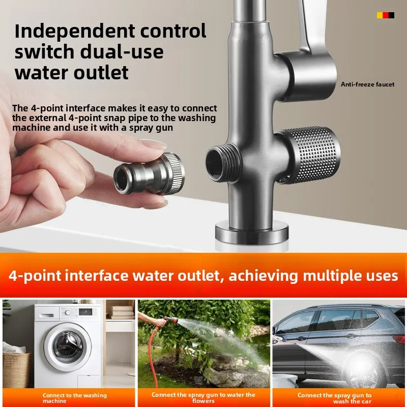 All copper antifreeze faucet outdoor single cooling outdoor courtyard garden balcony pool marble countertop antifreeze